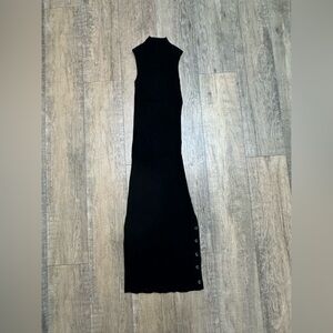 PAIGE Black Ribbed Knit Sweater dress